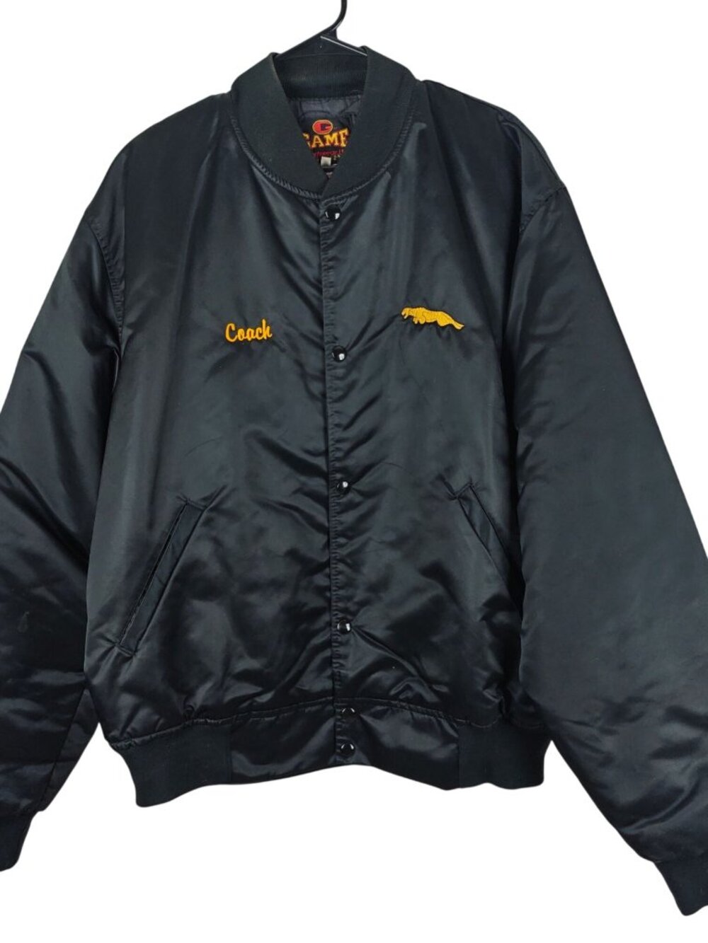 Vintage Game Sportswear Jacket Black XXL Jaguars Coach Nylon Satin Bomber USA